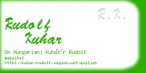 rudolf kuhar business card